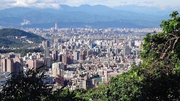 A view of Taipei from the Xiazhulin hiking trail