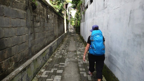 Tanya Walking Down The Alley Way In Ubud