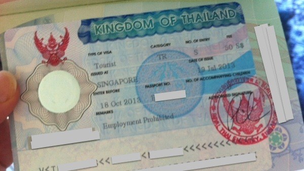 thailand tourist visa fees from singapore